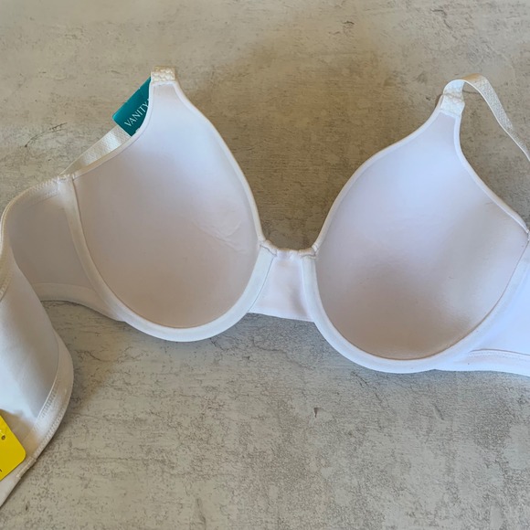 Vanity Fair 38C 76382 Padded, Back Smoother, Underwire, Full Bra, White Lace NEW - Picture 6 of 7